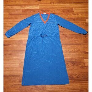 Vintage Jack Mulqueen Silksational Blue Long Sleeve Maxi Dress Size‎ M?
